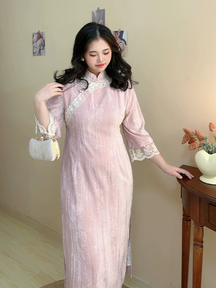 women's light pink off the shoulder dress for date night Off the Shoulder Pink Ruched Long Dress – Ohmollydress
