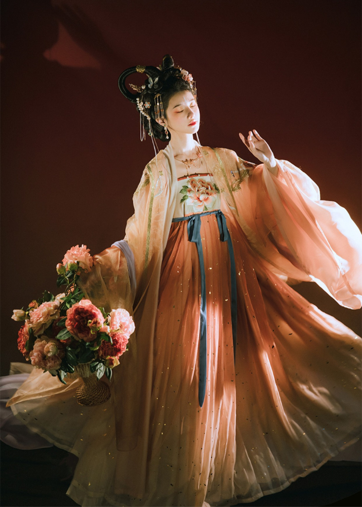 Gui Fei 贵妃 Ensemble modernisé de pivoine de la dynastie Tang Phoenix Heziqun