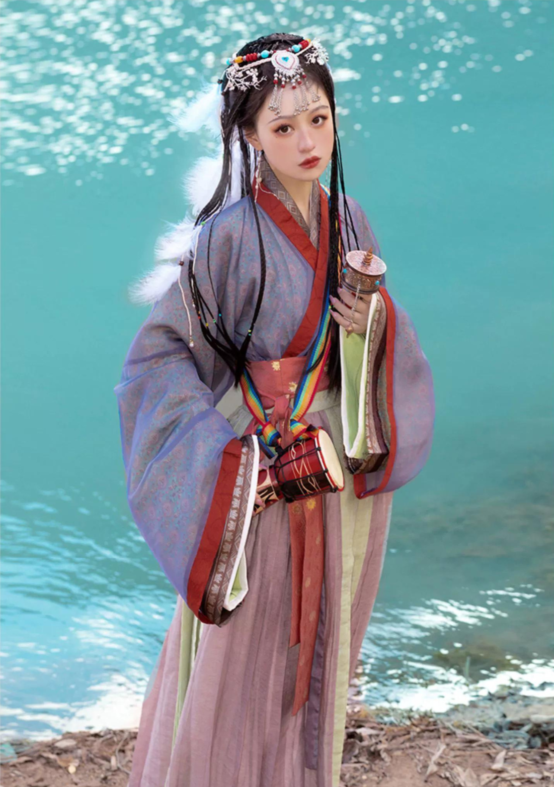 Cai Ju 采菊 Cueillette de chrysanthèmes Ensemble Ruqun unisexe de la dynastie Jin