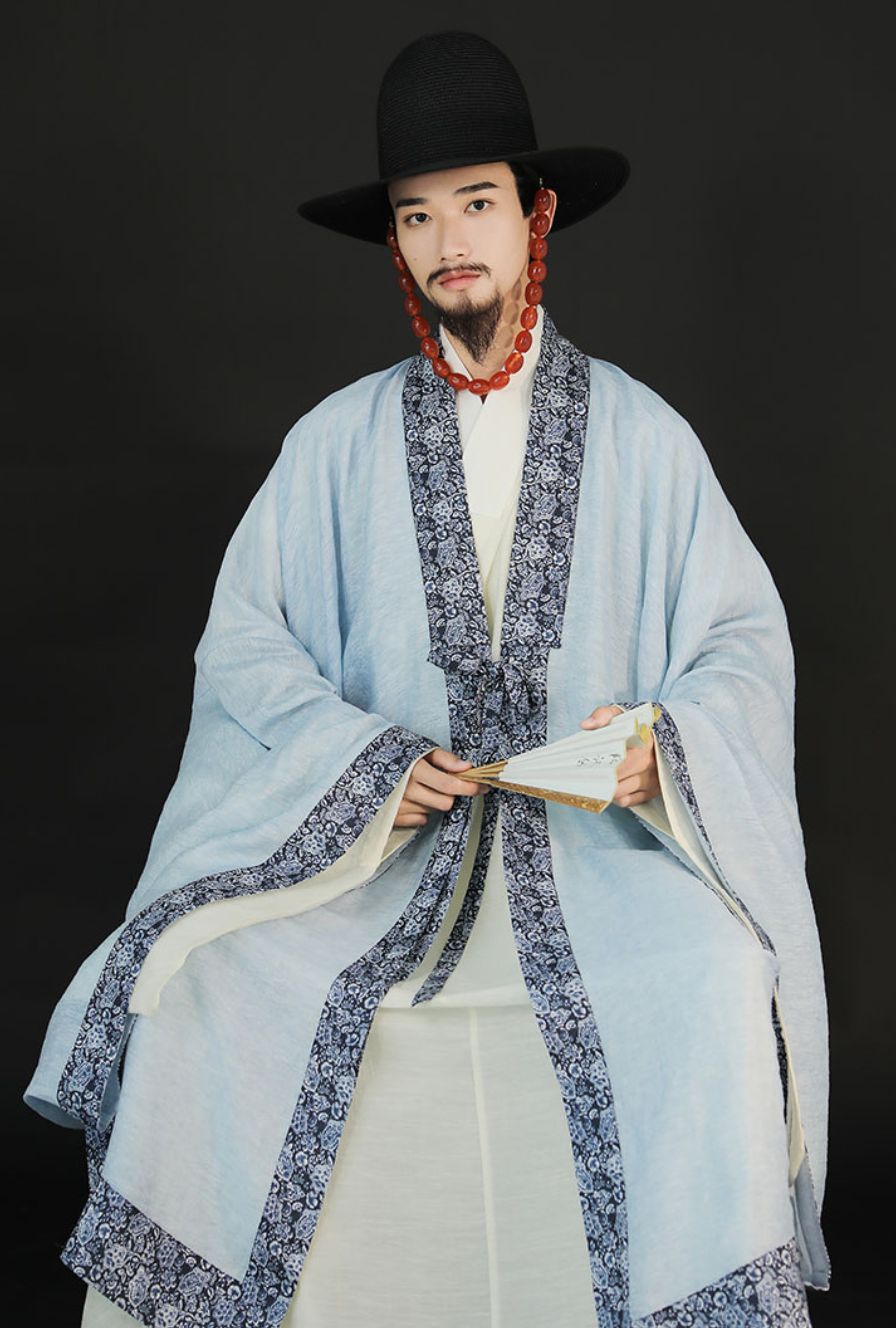 Cui Wei 翠微 Blue Mountain Ming Dynasty Мужская летняя льняная куртка Дачан