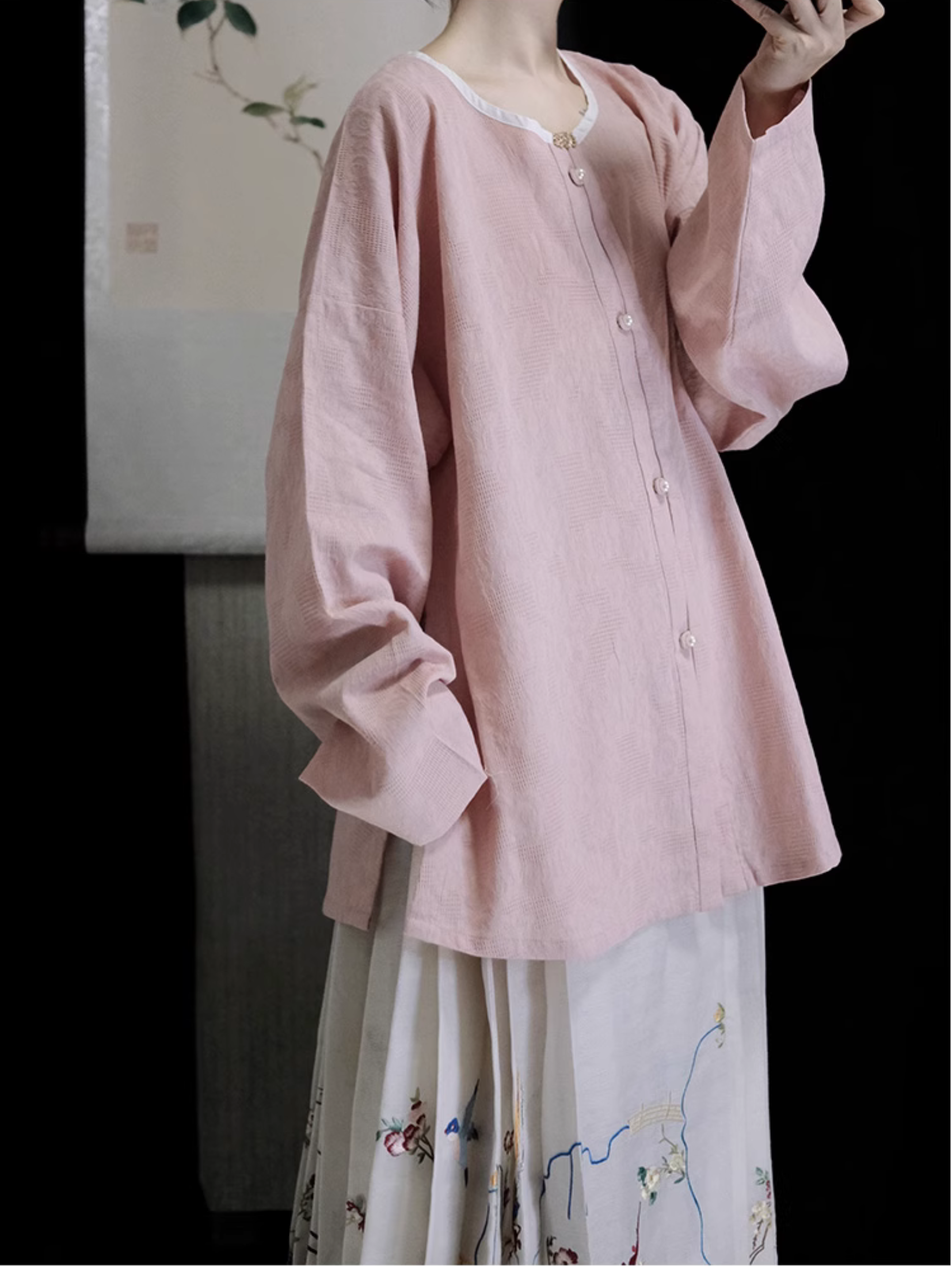 Дэн Та 蛋挞 Яичный пирог династии Мин Юаньлин Шань Топ из чистого хлопка