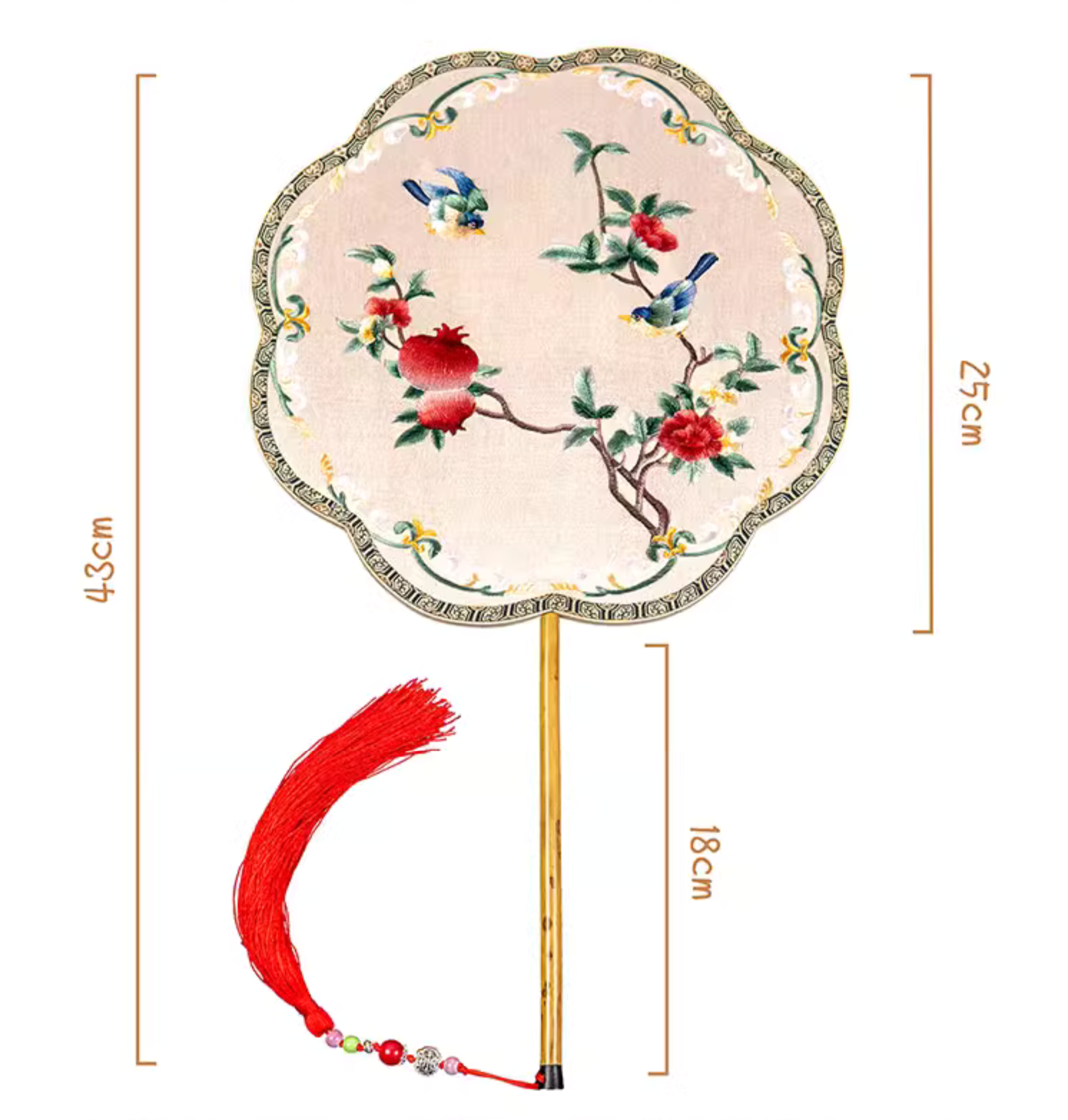Suxiu Tuanshan 苏绣团扇 Suzhou Embroidery Double-Sided Various Silk Fans