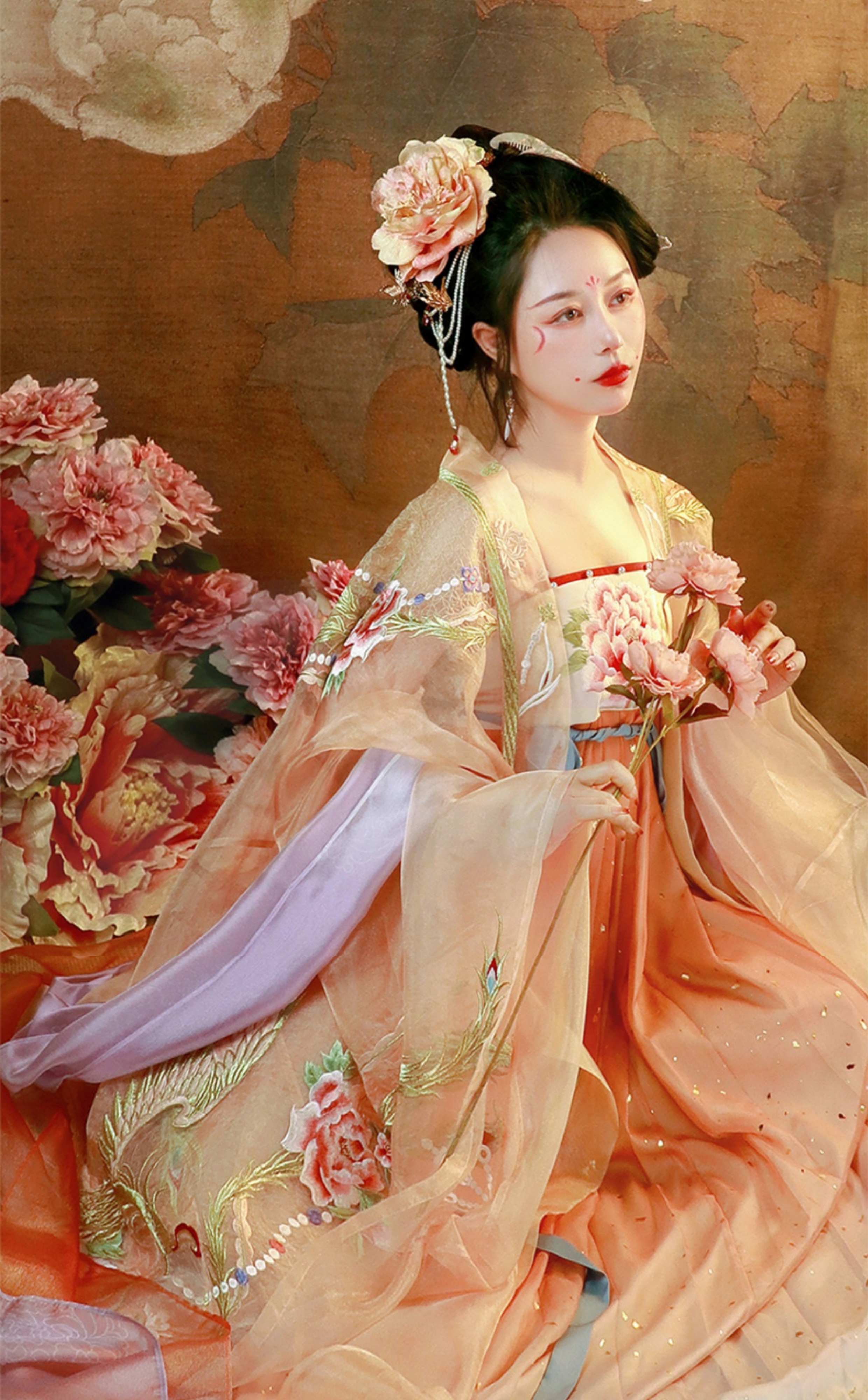 Gui Fei 贵妃 Ensemble modernisé de pivoine de la dynastie Tang Phoenix Heziqun