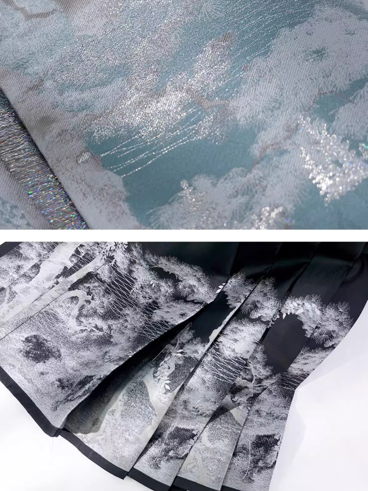 Pine & Snow 有松雪 Ensemble Bijia Aoqun brodé de la fin de la dynastie Ming