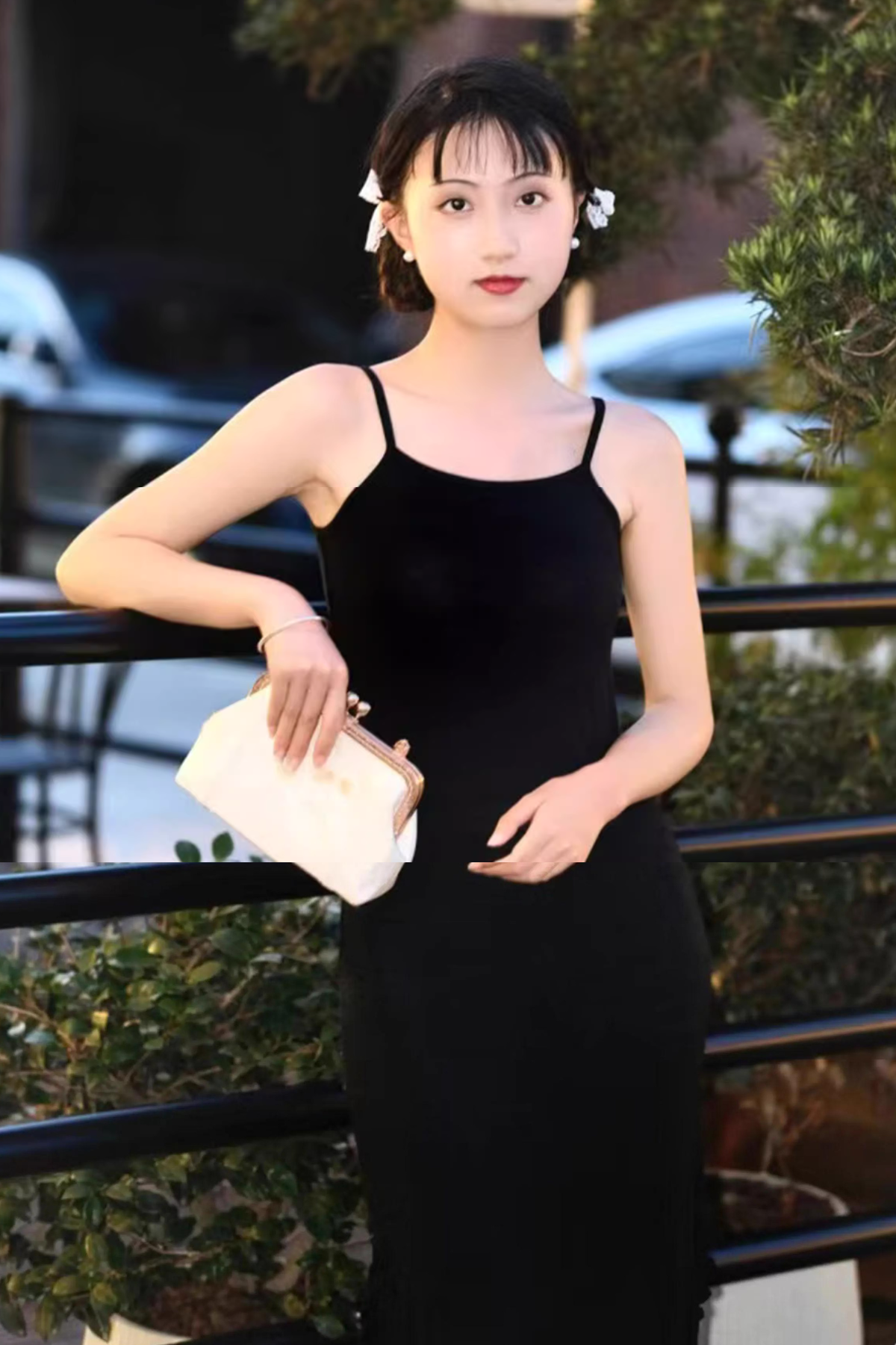 Xiao Mo 小默 Robe à enfiler en dentelle Qipao