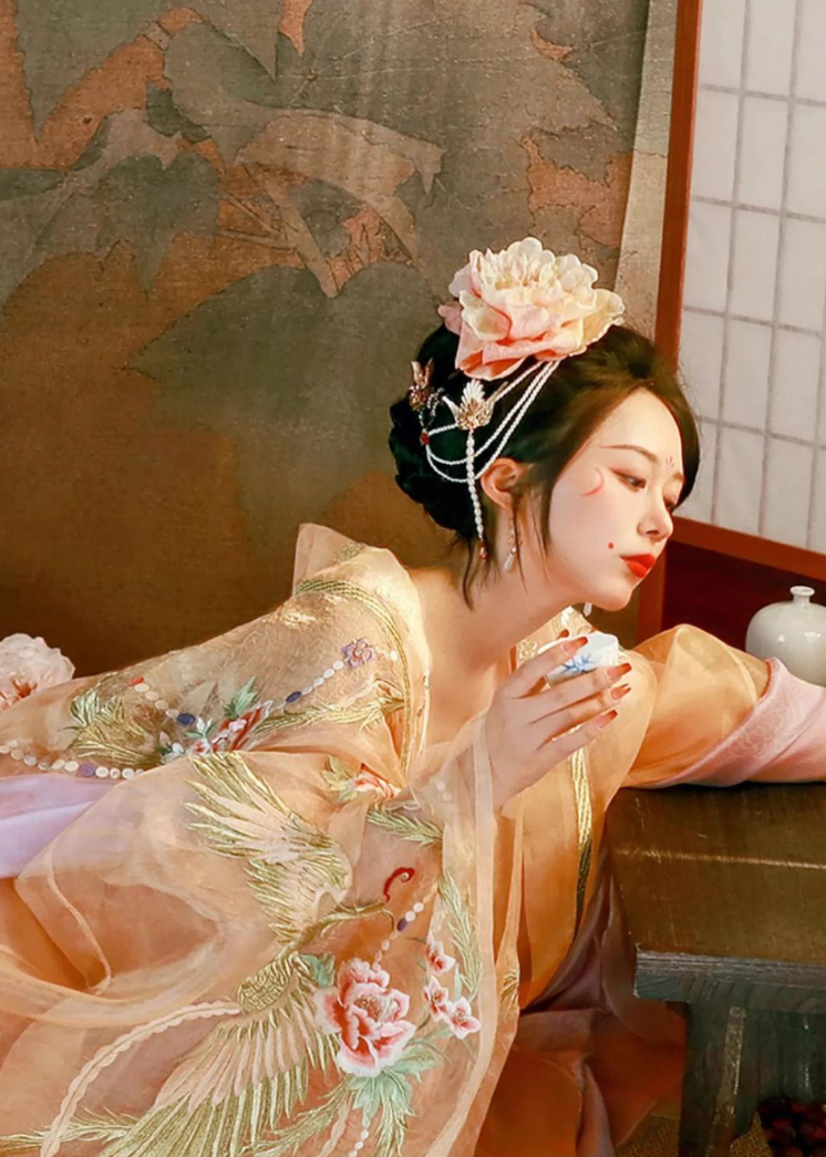 Gui Fei 贵妃 Ensemble modernisé de pivoine de la dynastie Tang Phoenix Heziqun