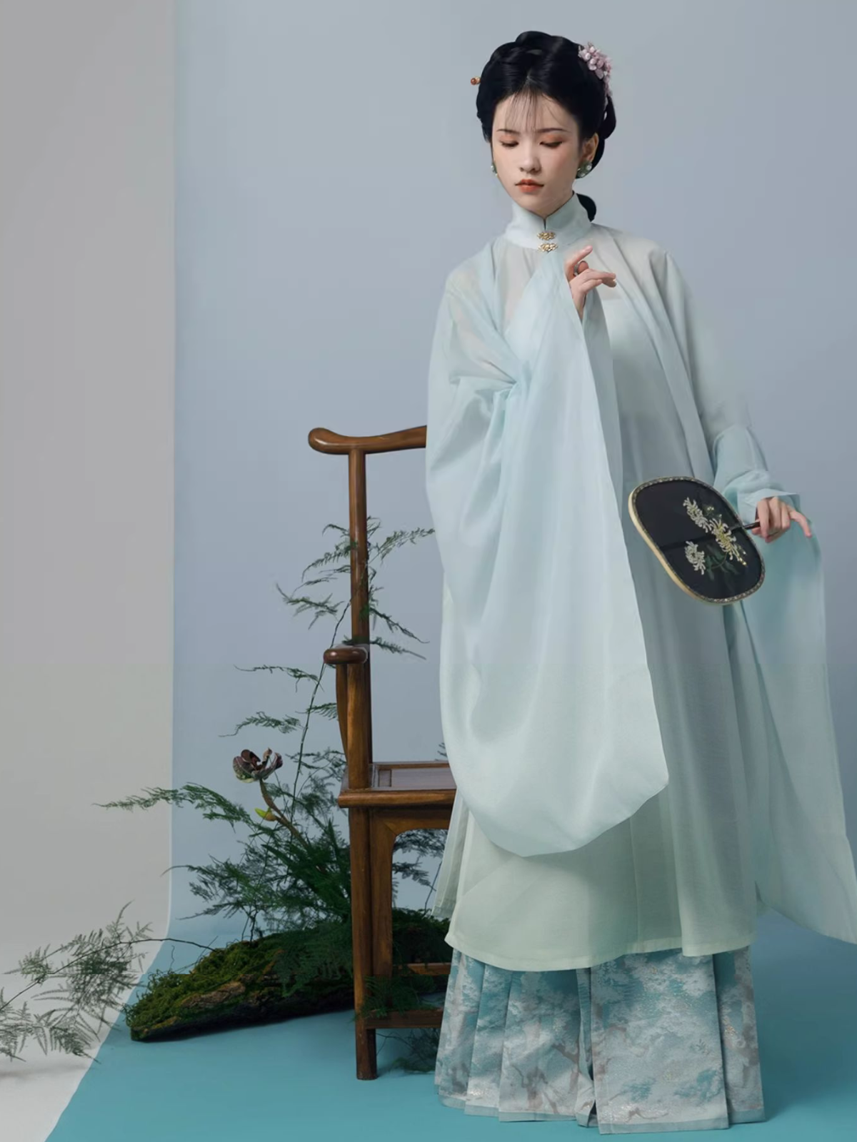 Pine & Snow 有松雪 Ensemble Bijia Aoqun brodé de la fin de la dynastie Ming