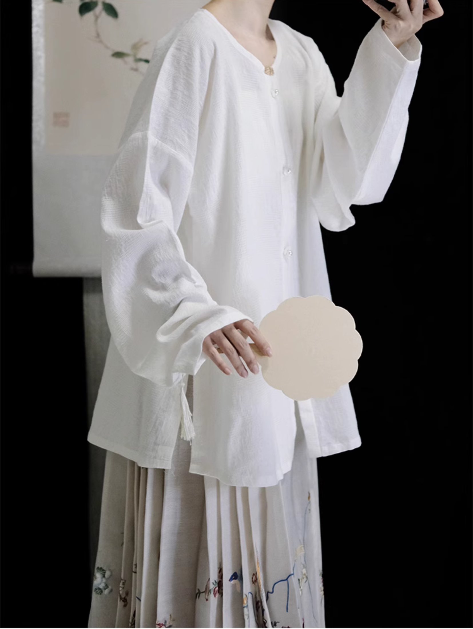 Дэн Та 蛋挞 Яичный пирог династии Мин Юаньлин Шань Топ из чистого хлопка