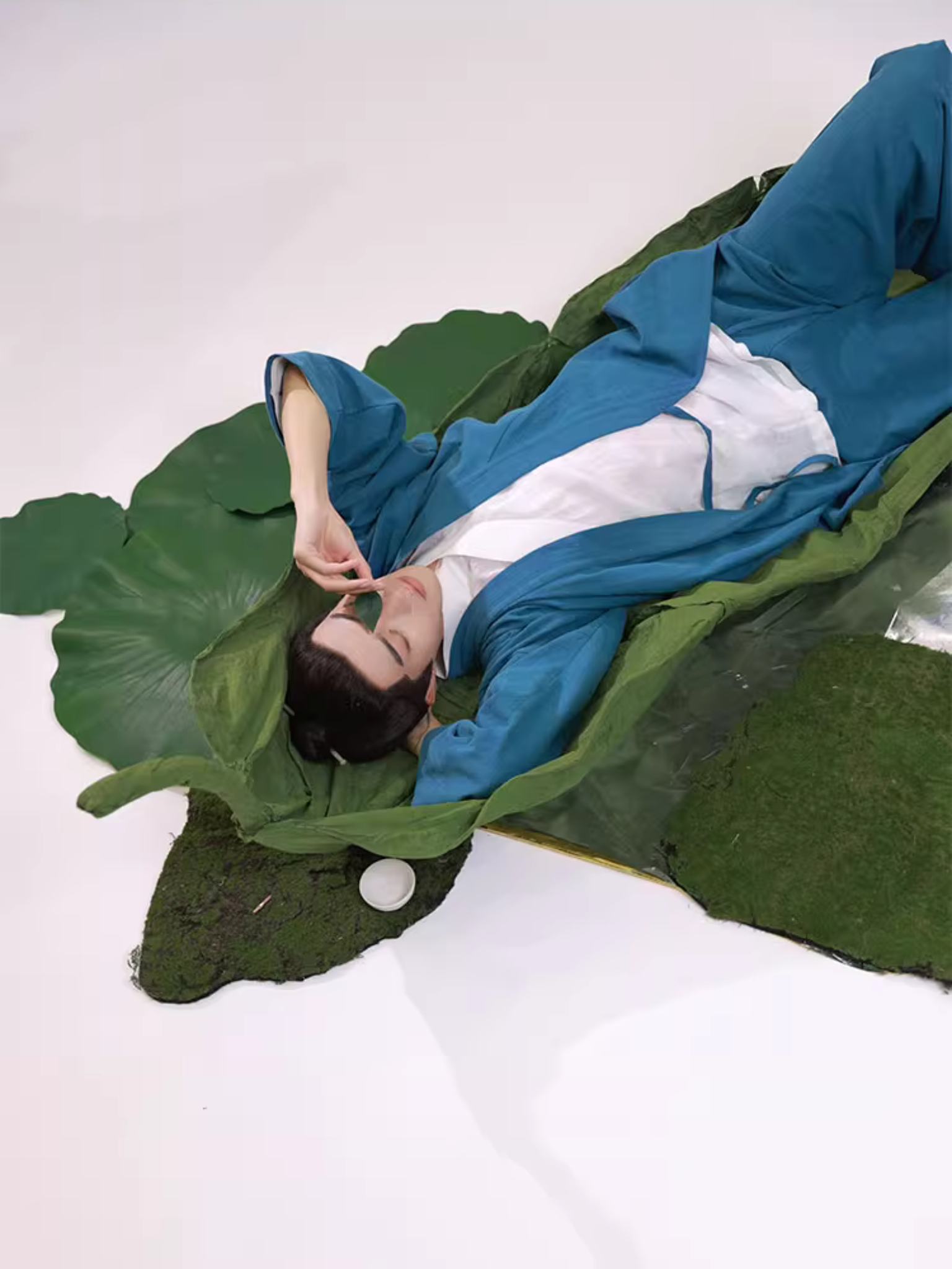Dian Lan 靛蓝 Индиго Модернизированный комплект унисекс «Династия Сун» Ramie Plant Jiaoling Shan и брюки