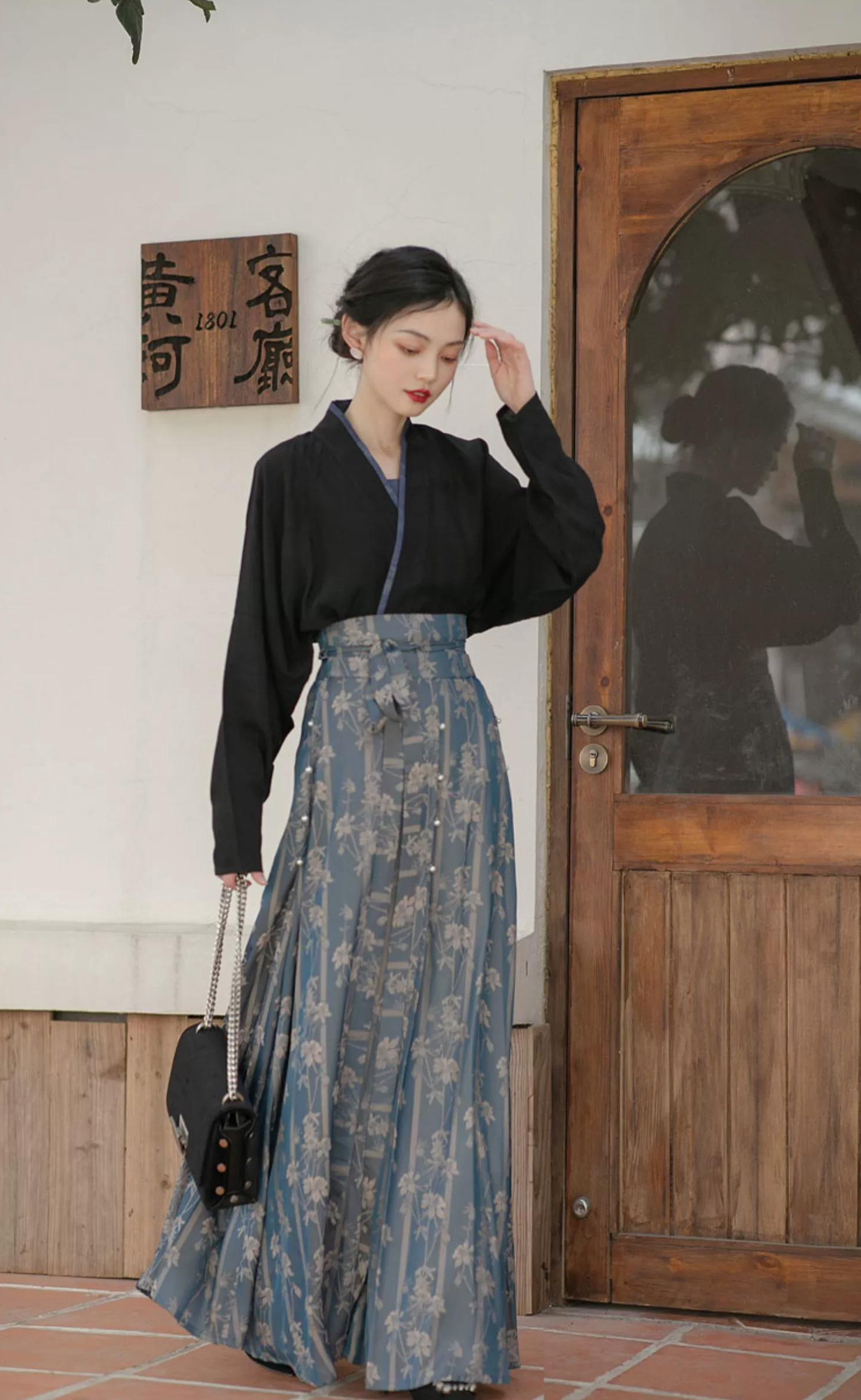 Xuqu 序曲 Модернизированная юбка из трех панелей в стиле династии Сун Ruqun