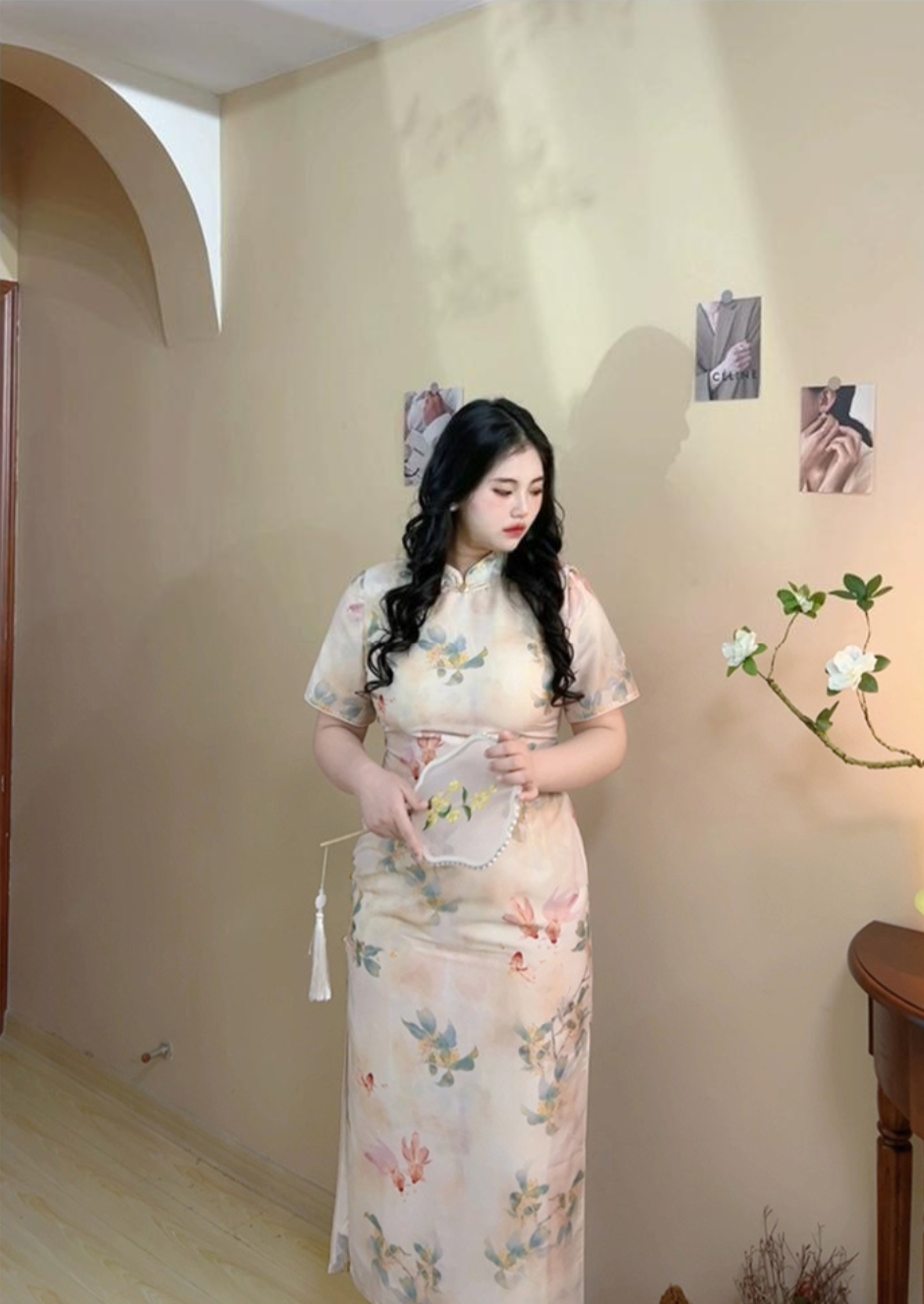 Hong Jinli 红锦鲤 Red Koi Vintage Inspired Plus Size Short Sleeve Qipao