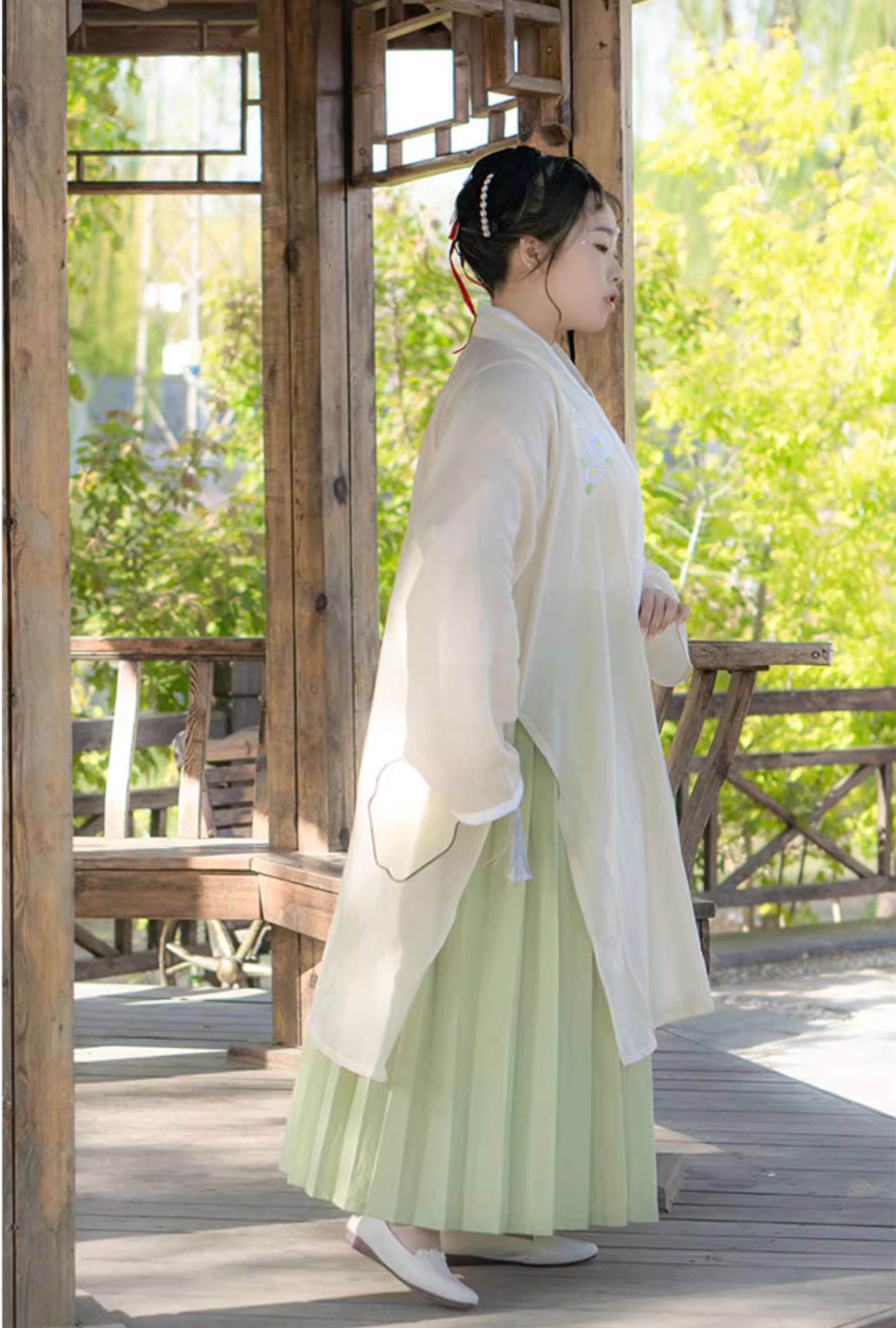 Xiao Chuju 小雏菊 Модернизированный комплект «Маленькие ромашки» «Династия Сун», хлопок большого размера Beizi Baidiequn Ruqun