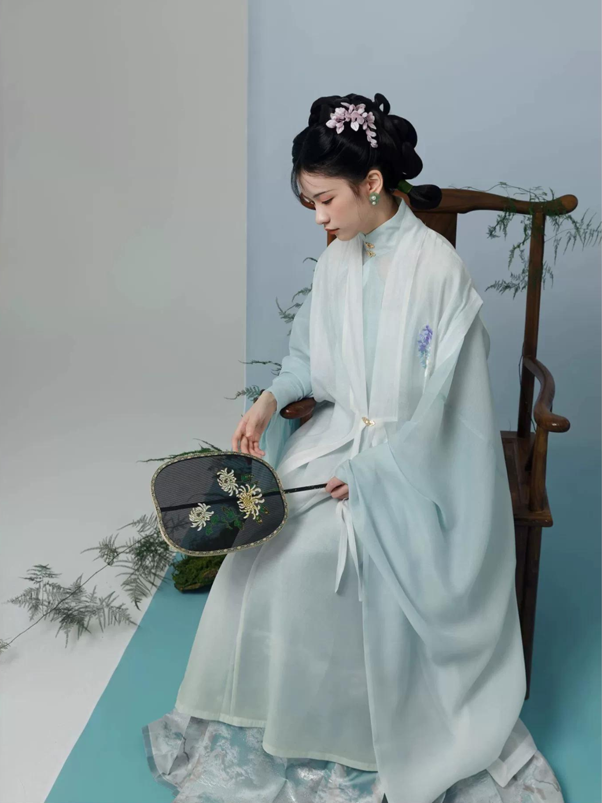 Pine & Snow 有松雪 Ensemble Bijia Aoqun brodé de la fin de la dynastie Ming