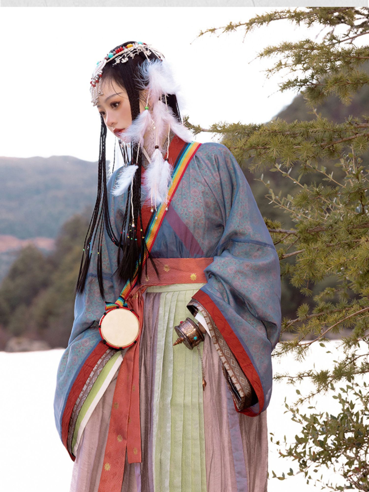 Cai Ju 采菊 Cueillette de chrysanthèmes Ensemble Ruqun unisexe de la dynastie Jin