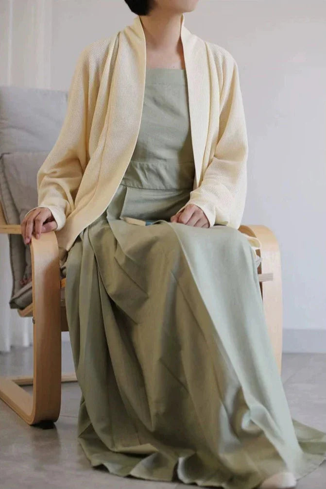 Чай Маття с молоком 抹茶奶茶 Модернизированный комплект платья из трикотажа Song Ming Feijixiu & Mamian