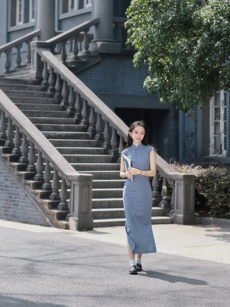 Синань 西南 Юго-Западный район Рами Плант 1930-х годов Повседневный Ципао с короткими рукавами и рукавами