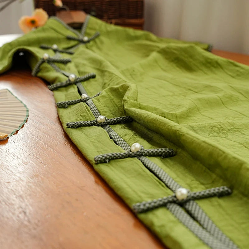 Clover 三叶草 Ежедневное лето в стиле 1930-х годов Tencel Qipao