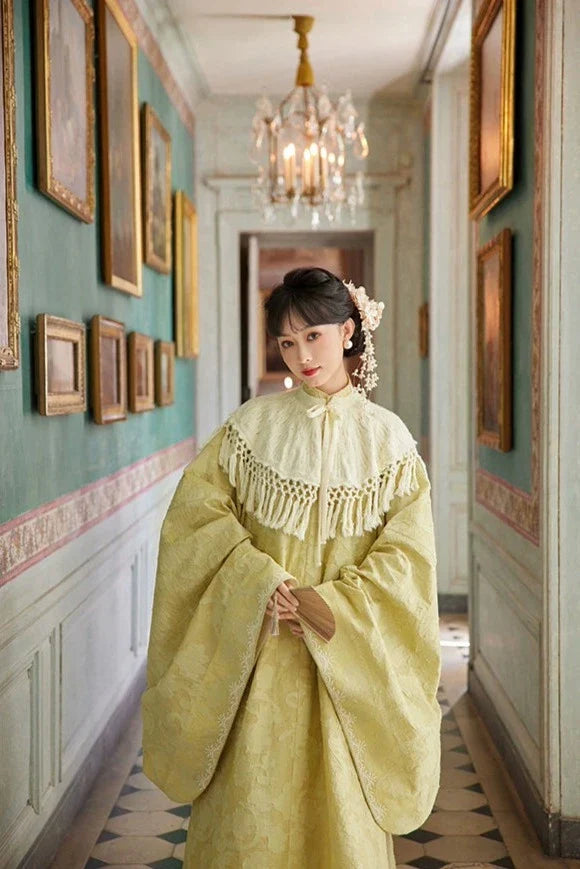 Monet 莫奈 Ensemble de col nuage en tricot modernisé de style français de la dynastie Ming