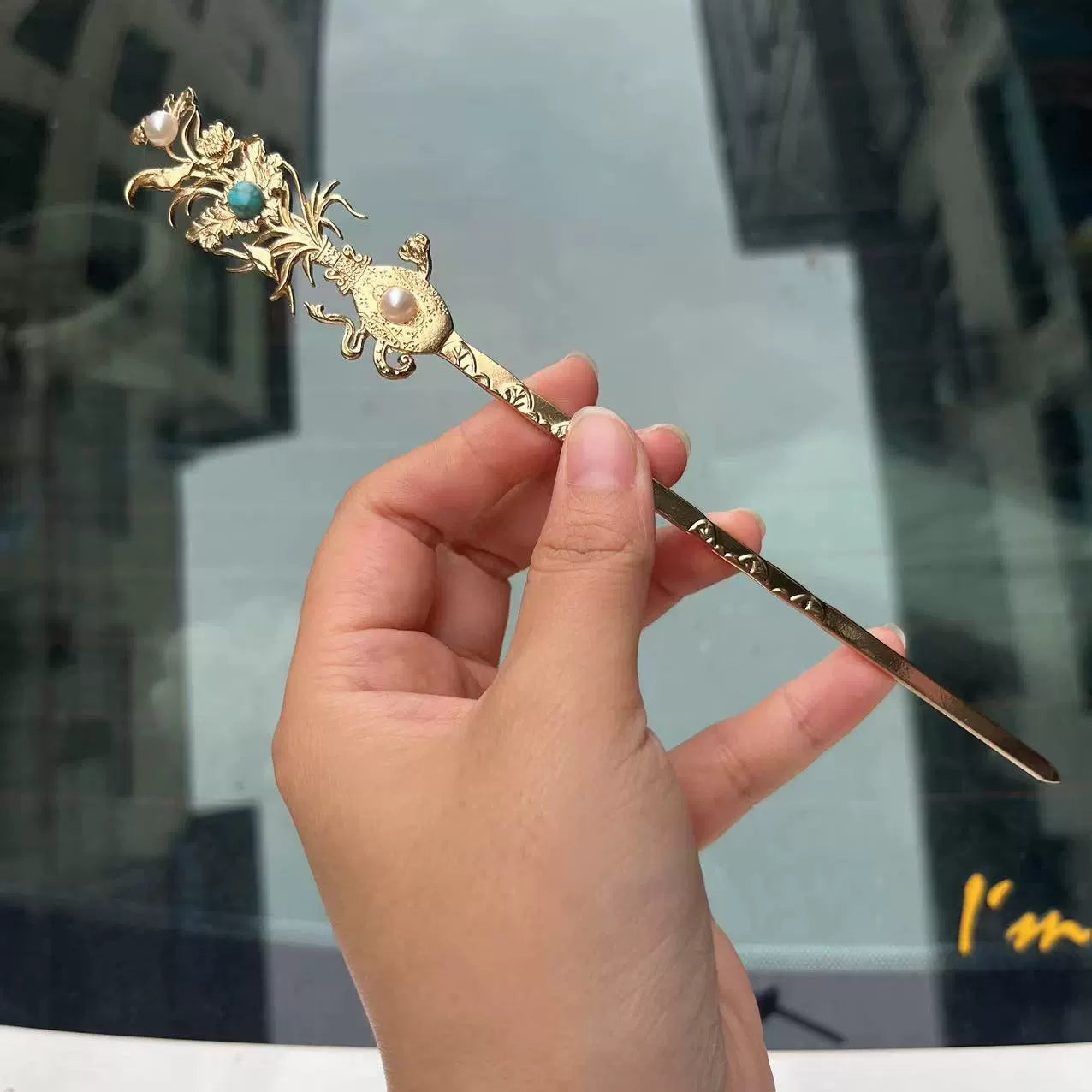 Набор заколок для волос Frost 霜 Ming Dynasty с бирюзой и фениксом