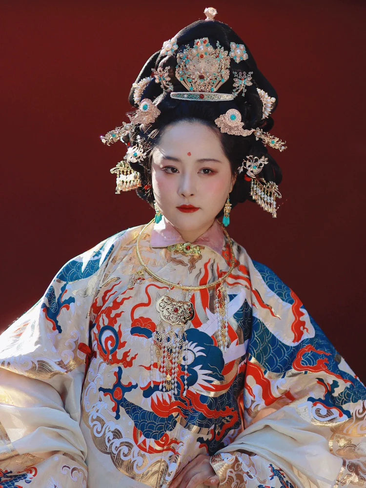 Набор заколок для волос Frost 霜 Ming Dynasty с бирюзой и фениксом