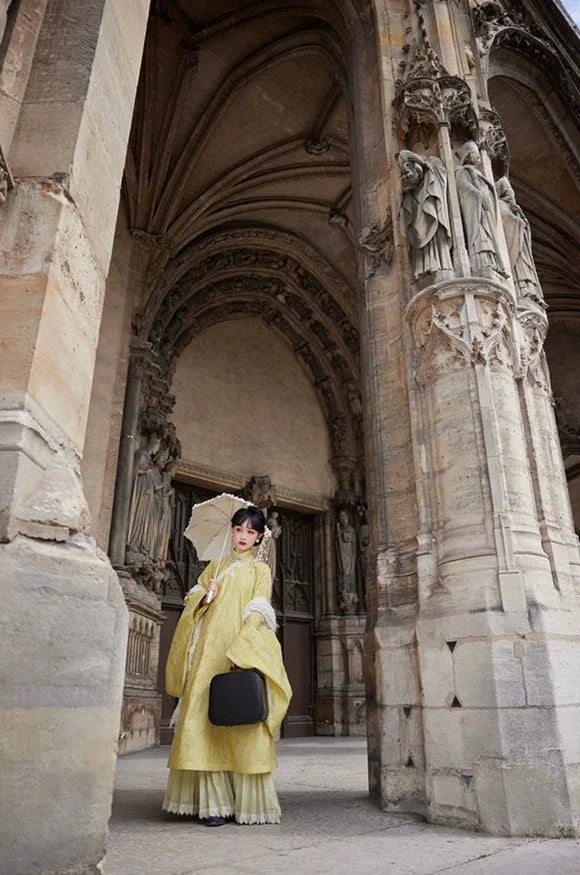 Monet 莫奈 Ensemble de col nuage en tricot modernisé de style français de la dynastie Ming