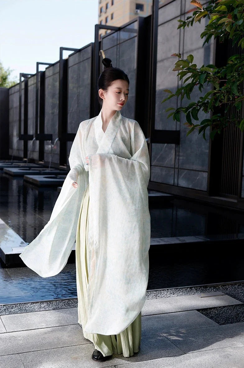 Shui Cai 水彩 Ensemble Ruqun de la dynastie du Nord et du Sud modernisé à l'aquarelle