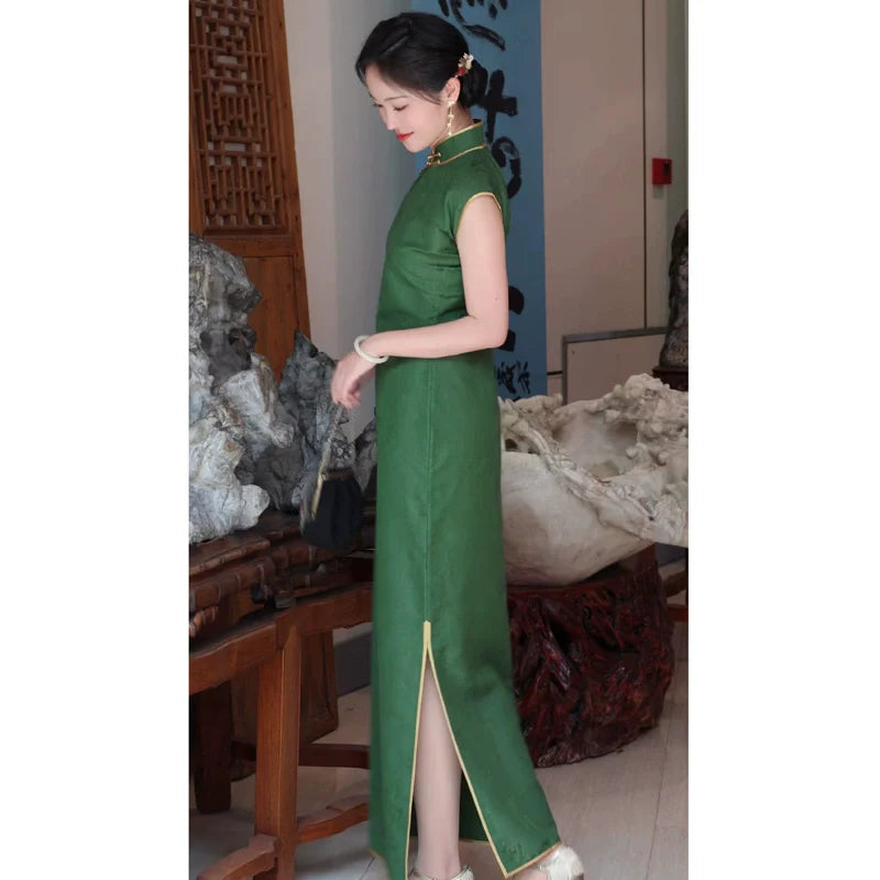 Tuotuo 妥妥 Летнее Ципао с принтом оленя 1940-х годов