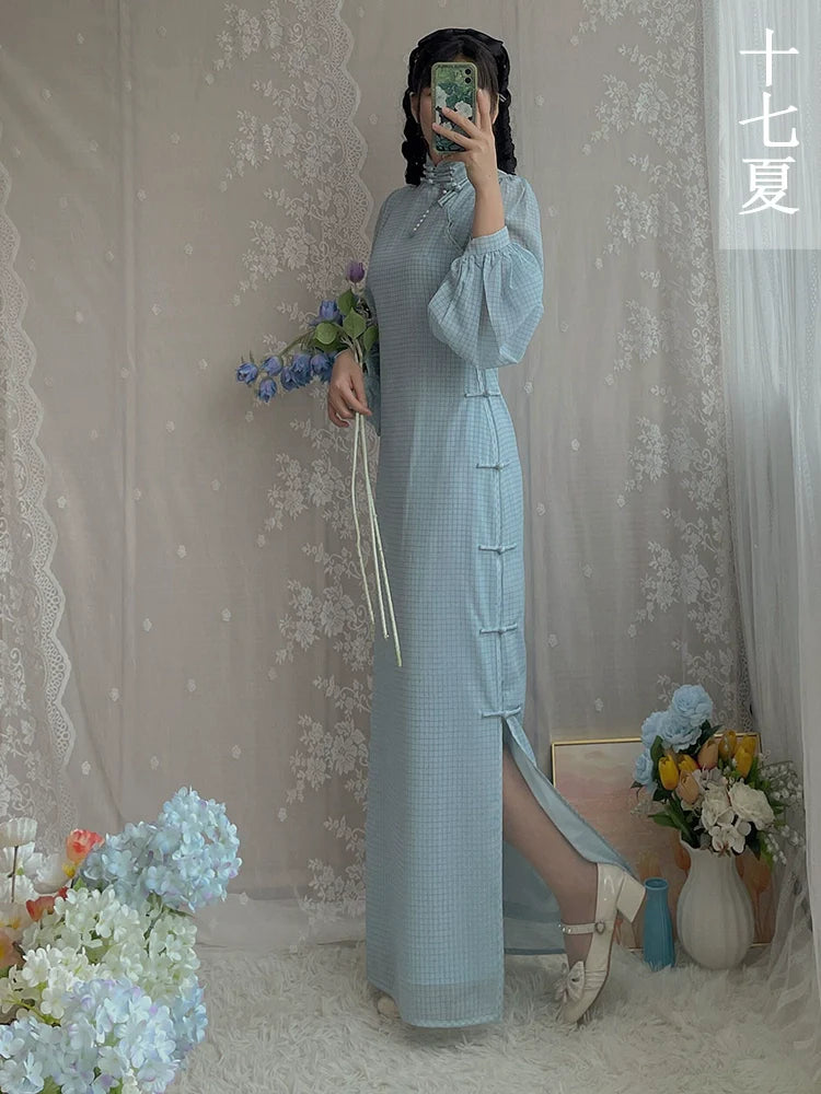 Shu Ci 书辞 Ципао с рукавом-фонариком на каждый день, мазок кистью, 1930-е годы