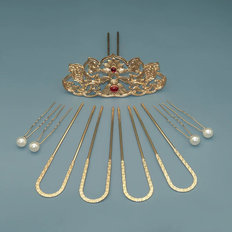 Tang Feng 唐风 Золотой век династии Тан, набор заколок для волос из 30 предметов