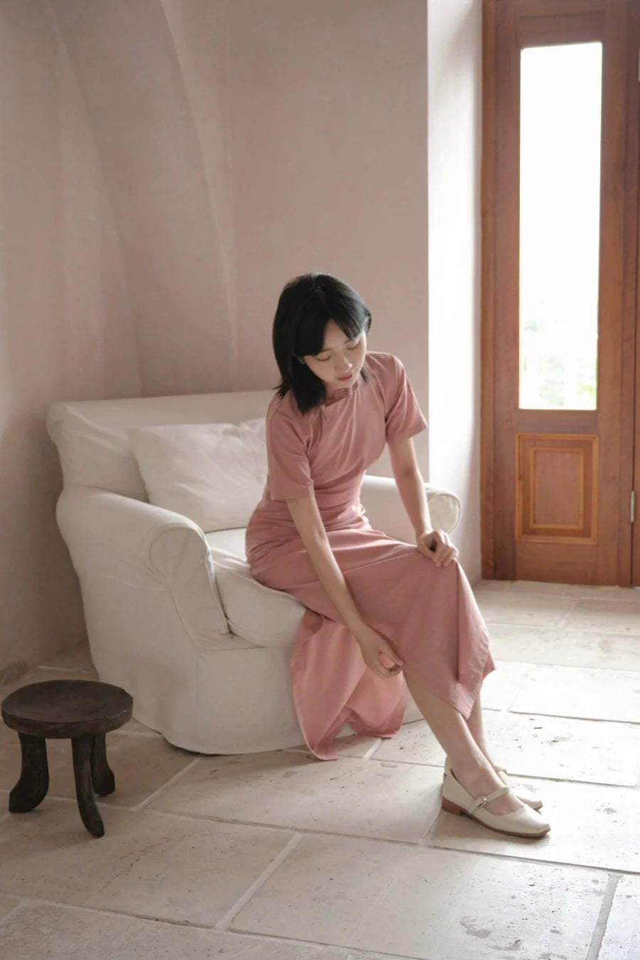 Оуэ 藕荷 Растение Рами Бледный Лотос Daily Qipao