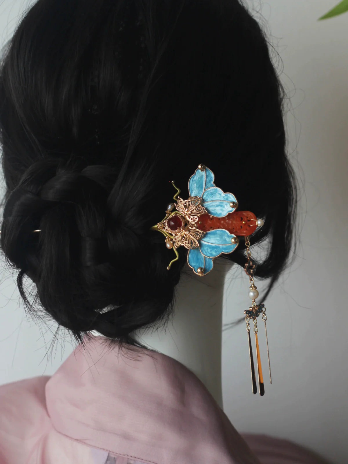 Muguang 慕光 Longing for Light New Chinese Style Crimson Tassel Hairpins
