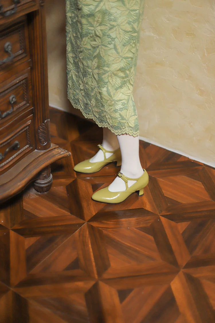 Goodbye Anne 再见安妮 1920s Recreation Cowhide Leather Shoes