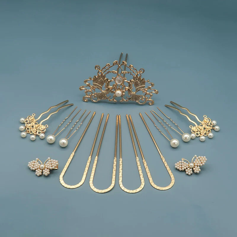 Tang Feng 唐风 Золотой век династии Тан, набор заколок для волос из 30 предметов