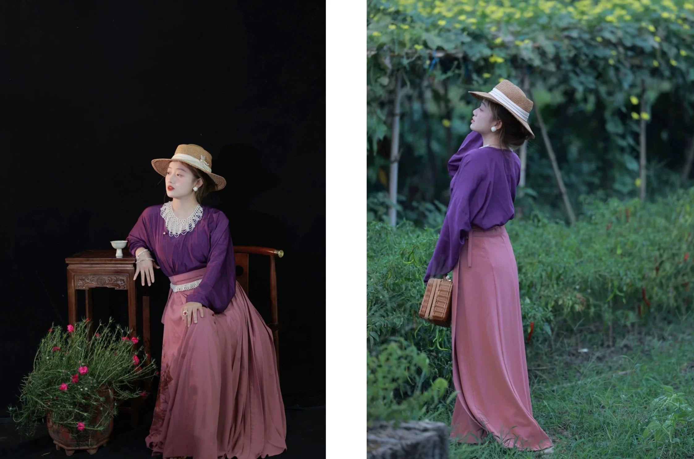 Caiqun 彩裙 Базовая разноцветная юбка Baidiequn