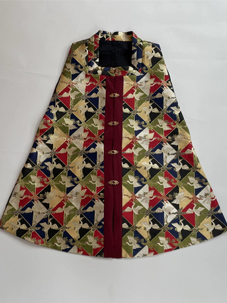 Shui Tan 水田 Paddy Fields Late Ming Fangling Gilet Bijia à col carré