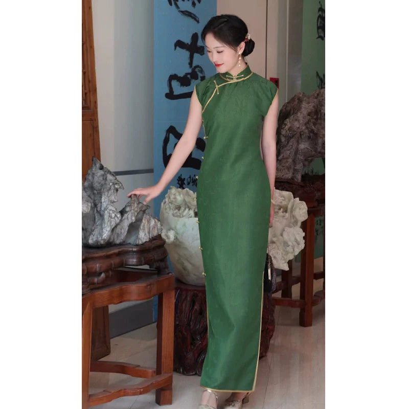 Tuotuo 妥妥 Летнее Ципао с принтом оленя 1940-х годов