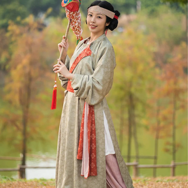 Танъюань 汤圆 Халат унисекс с двойной подкладкой из рисовых шариков Юаньлинпао с круглым воротником