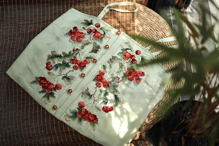 Шань Чжа 山楂 Боярышник династии Мин Нижнее белье Чжуяо с ручной вышивкой