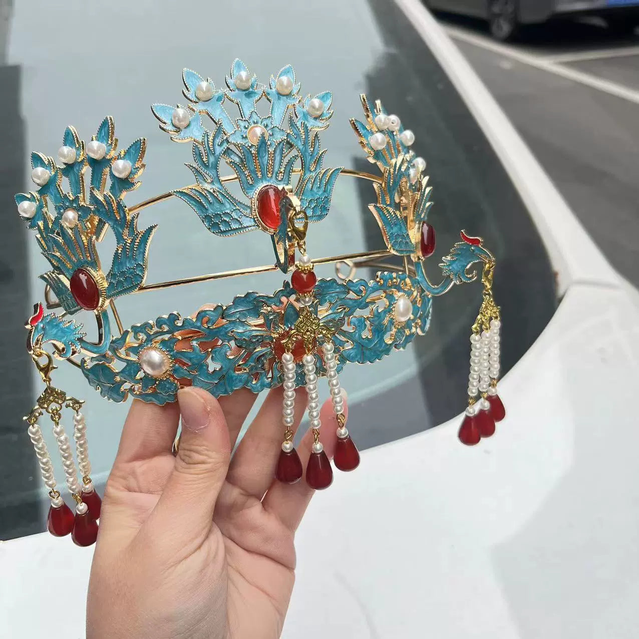 Набор заколок для волос Frost 霜 Ming Dynasty с бирюзой и фениксом