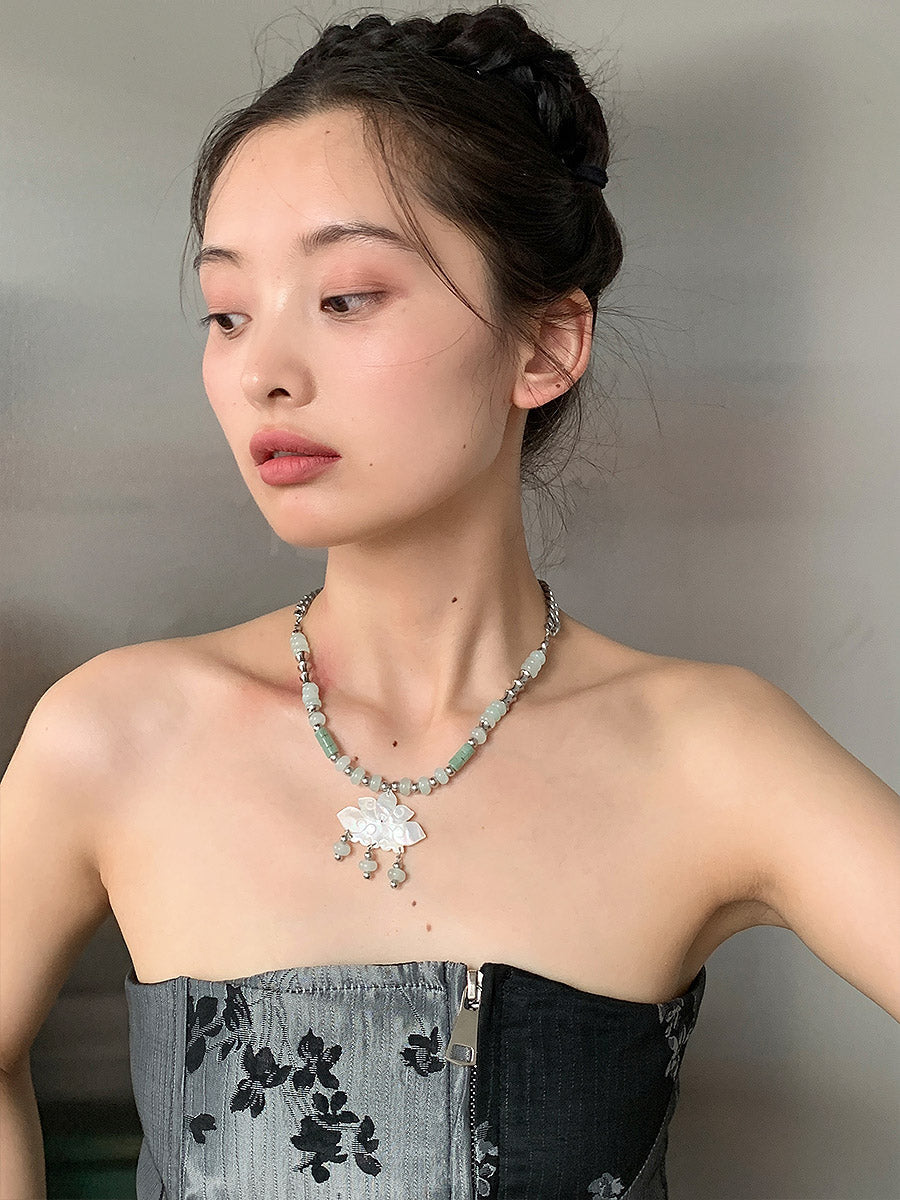 Zhu Jie 竹节 Фестиваль бамбука, новое ожерелье из натуральных ракушек в китайском стиле