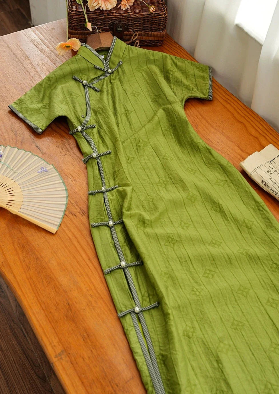 Clover 三叶草 Ежедневное лето в стиле 1930-х годов Tencel Qipao