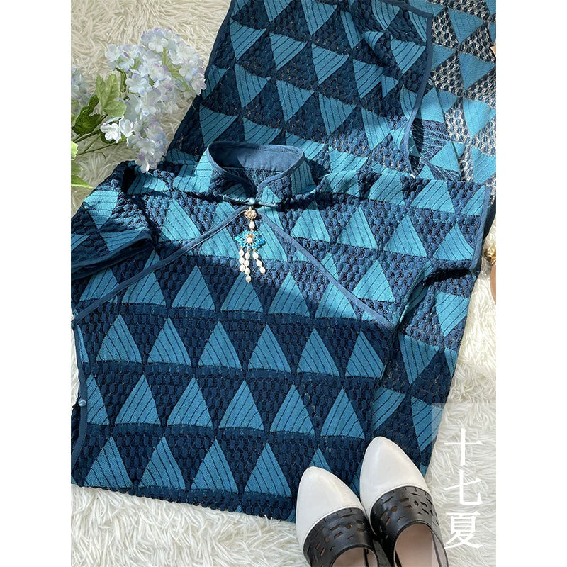 Бань Шань半山 Ципао с короткими рукавами и принтом в стиле ретро, 1930-е годы.