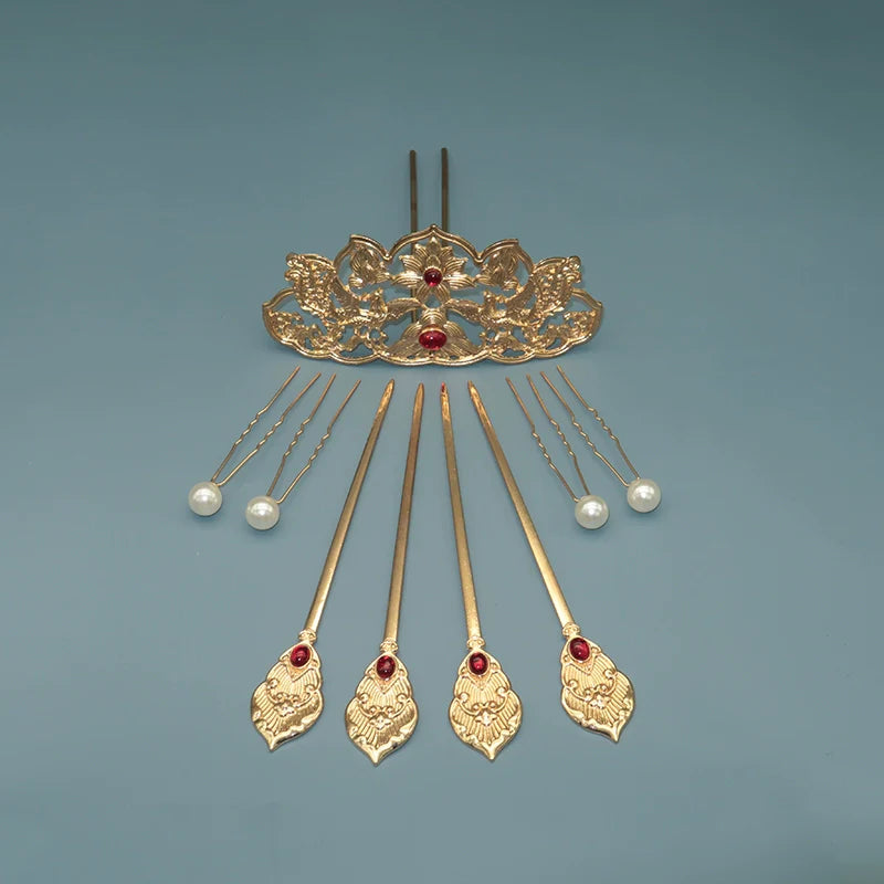 Tang Feng 唐风 Золотой век династии Тан, набор заколок для волос из 30 предметов