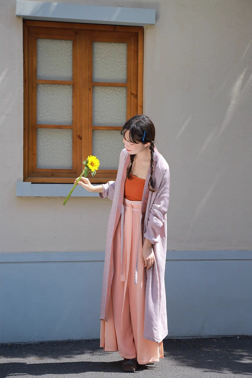 Jüzi Qishui 橘子汽水 Orange Soda Модернизированный комплект из двухслойных брюк Beizi династии Сун и брюк