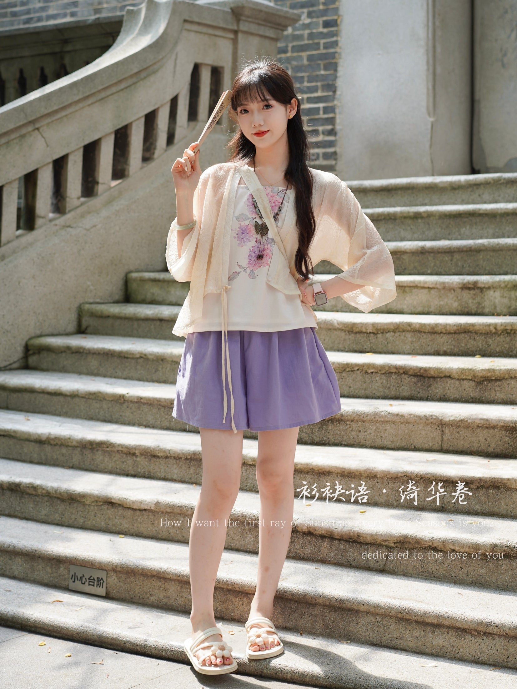 Pantalons à poches 口袋裤 Pantalons et shorts à jambes larges d'été colorés en pur coton