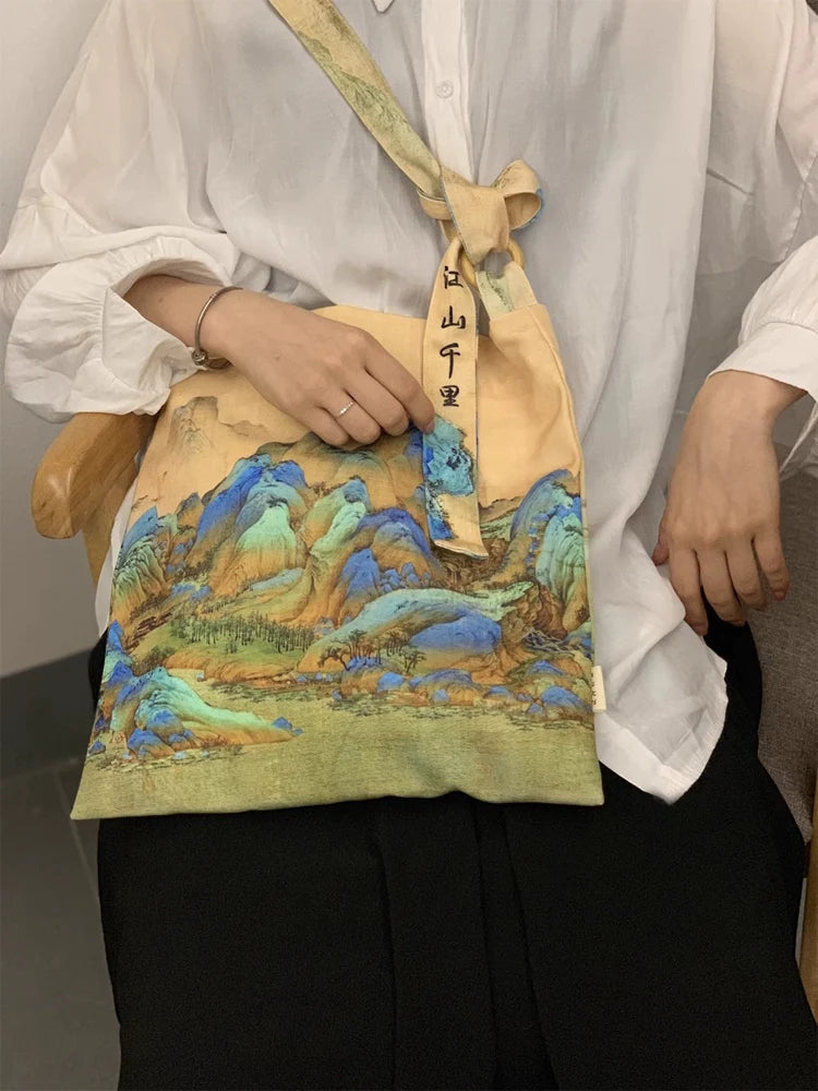 Qianli Jiangshan 千里江山 Peinture des Mille Montagnes Tote bag