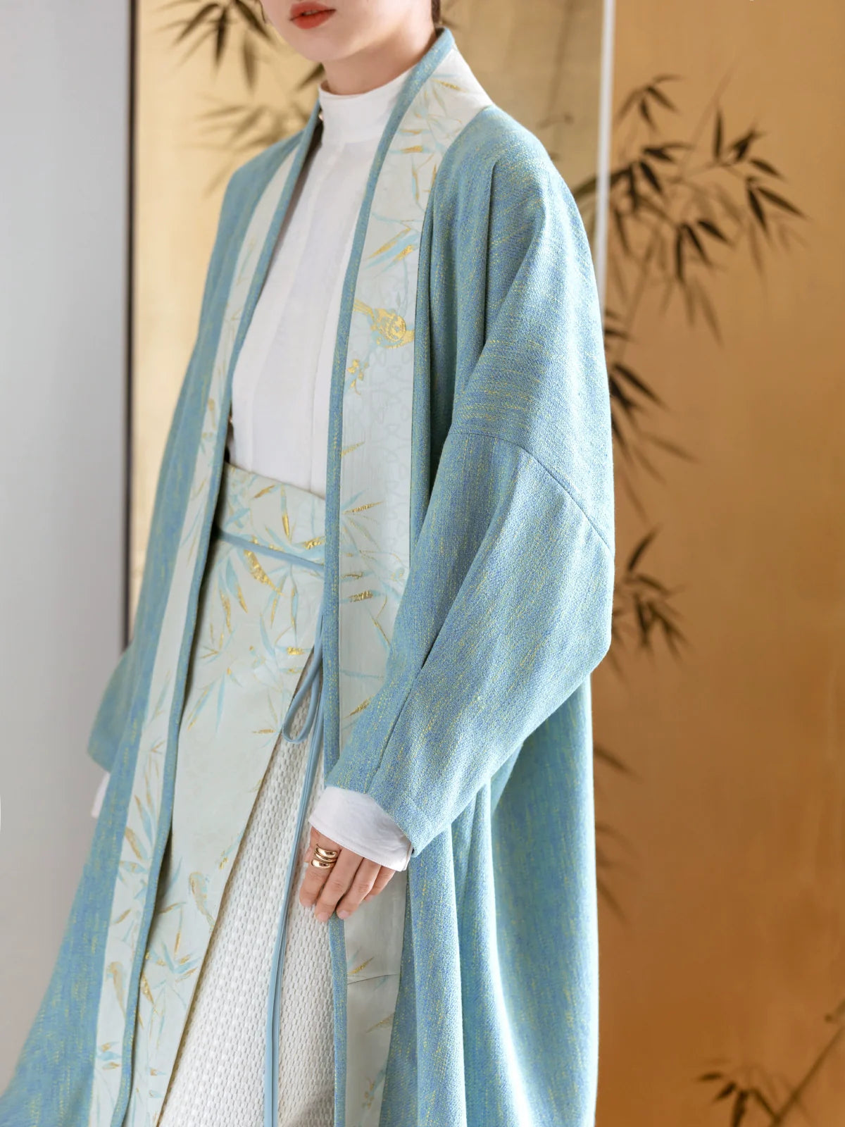 Azure 天蓝 Ensemble modernisé de la dynastie Song Beizi Lianpianqun Ruqun