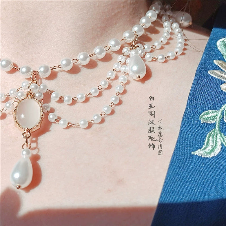 Collier de perles et de cristaux Shuijing 水晶