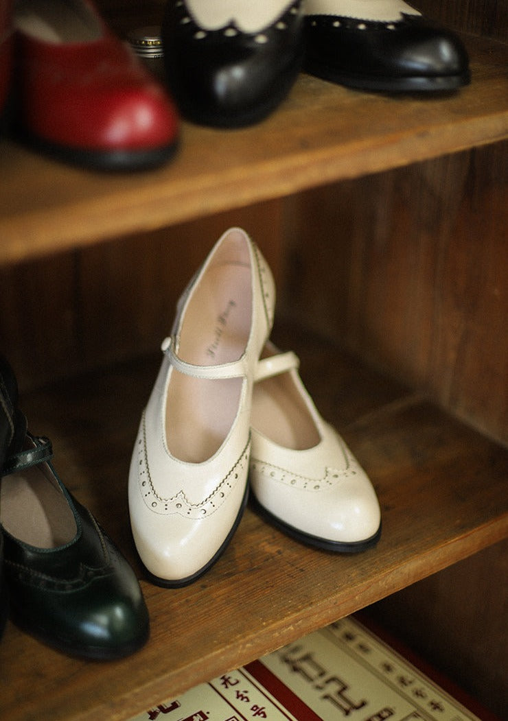 Маргарита 玛格丽特 Туфли школьницы 1920-х годов, репродукция из воловьей кожи
