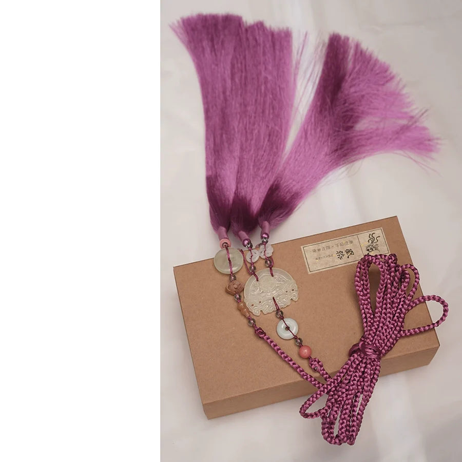 Yulou 玉楼 Нефритовый пояс с кисточками унисекс, нефритовый аксессуар Hanfu